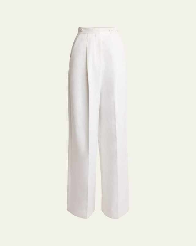 Pleated Wide Leg Trousers